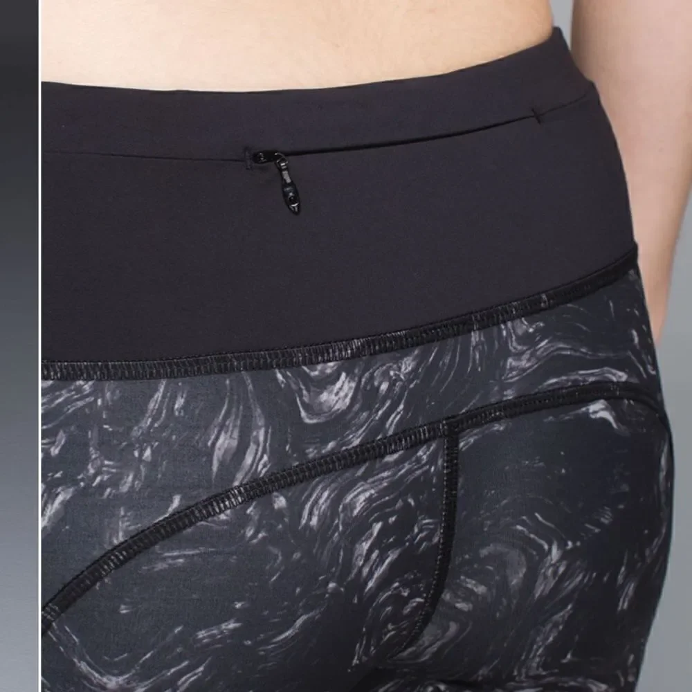 Lululemon Speed Tight II Full-On Luxtreme Arsenal Ambient Grey Black Size 8